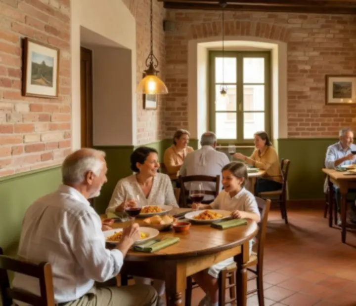 Warm Italian trattoria interior of All Dine Grill