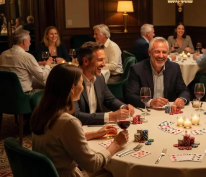 Guests enjoying a friendly offline poker night at All Dine Grill