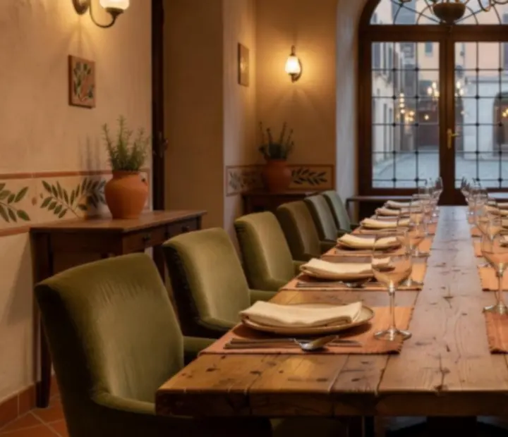 Private dining room at All Dine Grill set for an intimate celebration